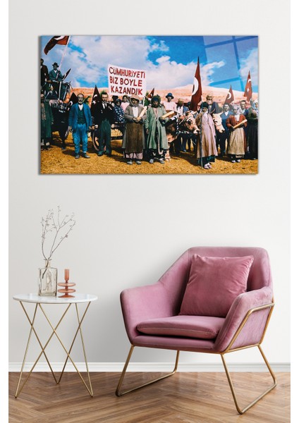 Cumhuriyeti Biz Böyle Kazandık Cam Tablo, Darbelere Dayanıklı Kırılmaz Cam, Hediyelik fiyatları