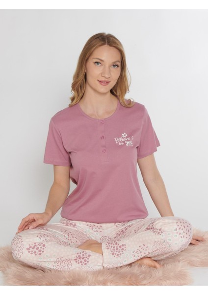 Kısa Kol Yazlık Pijama Takımı Viskon Dowry 08-131 modelleri