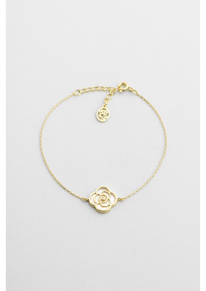 Rosalinda 18 Ayar Sarı Altın Kaplama 19 cm Gümüş Bileklik