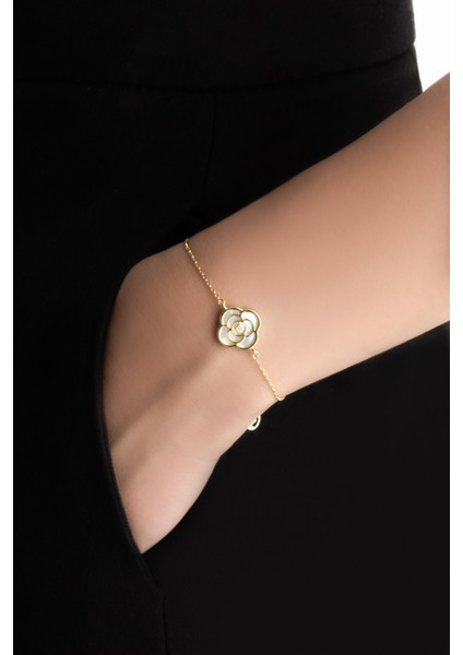 Rosalinda 18 Ayar Sarı Altın Kaplama 19 cm Gümüş Bileklik fiyatları