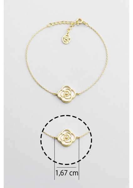 Rosalinda 18 Ayar Sarı Altın Kaplama 19 cm Gümüş Bileklik modelleri