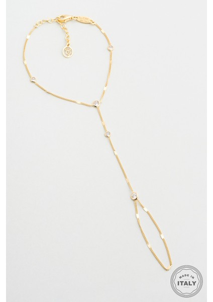 Italyan Minimal 18 Ayar Sarı Altın Kaplama 19 cm Gümüş Şahmeran