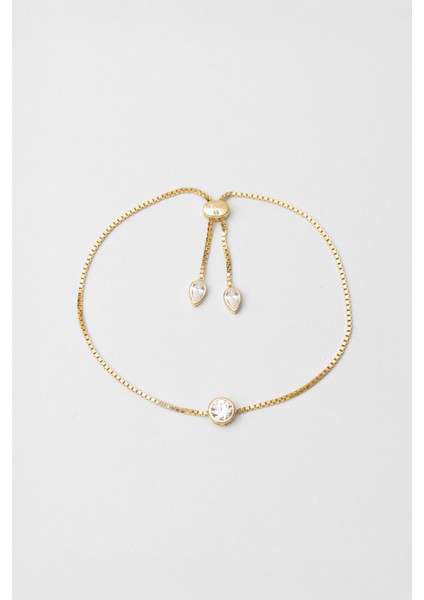 Era 18 Ayar Sarı Altın Kaplama Ayarlanabilir Gümüş Bileklik