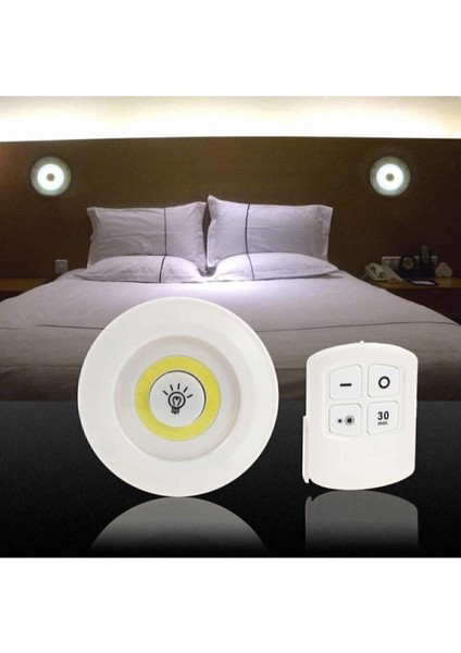 3'lü Pilli LED Spot Lamba Yapışkanlı Uzaktan Kumandalı Dolapiçi fiyatları