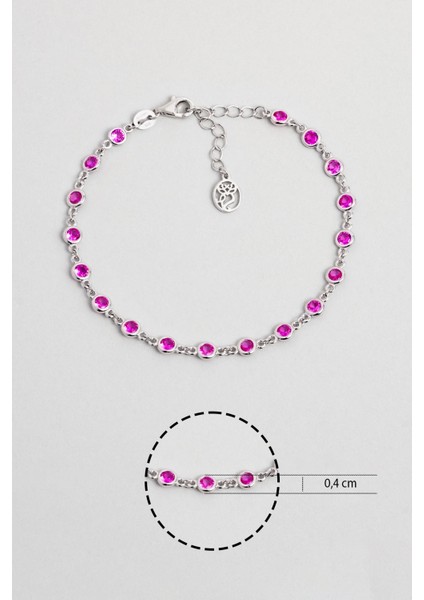 Rosalinda 18 Ayar Beyaz Altın Kaplama 19 cm Gümüş Bileklik modelleri