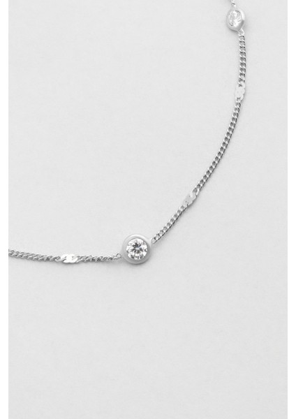 Italyan Minimal 18 Ayar Beyaz Altın Kaplama 19 cm Gümüş Bileklik 5 indirimleri