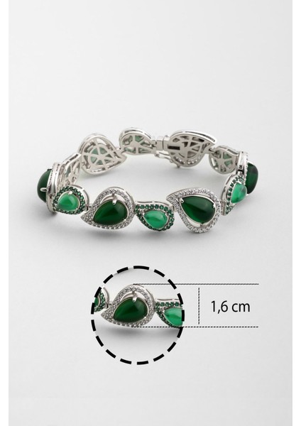 Aura Işıltısı 18 Ayar Beyaz Altın Kaplama Gümüş Tasarım Bileklik modelleri