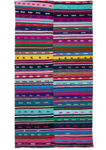 Teselya Bej Çizgili Yün Modern Desenli Yün Hav Toz Vermez Leke Tutmayan Salon Yolluk Mutfak El Dokuma Halı