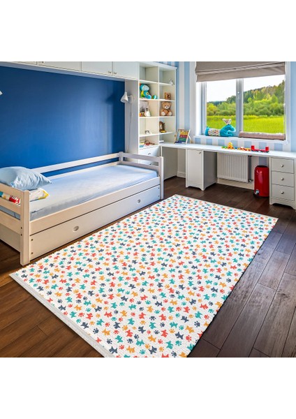 Figürlü Beyaz Pamuk Dikdörtgen Modern Desenli Pamuk Makinada Yıkanabilir Hav Toz Vermez Leke Tutmayan Kaymaz Taban Dijital Makine Baskı Salon Yolluk Mutfak Halı fiyatları