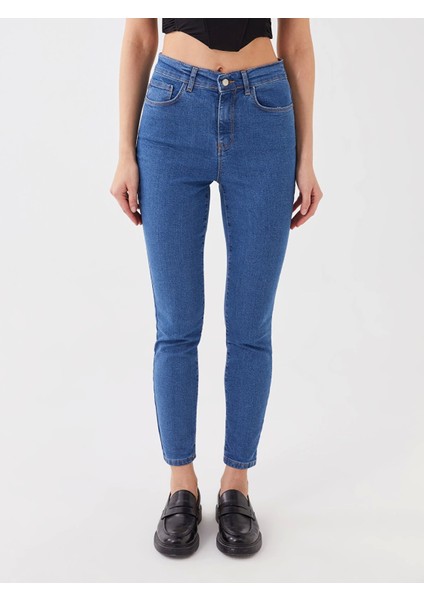 Lcw Jeans Indigo Yüksek Bel Jüpiter Süper Skinny Fit Kadın Jean Pantolon fırsatları