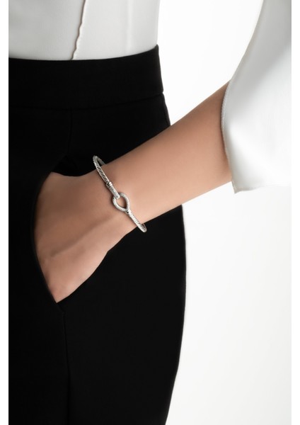 Italyan Viva 18 Ayar Sarı Altın Kaplama Gümüş Kelepçe Bileklik fırsatları