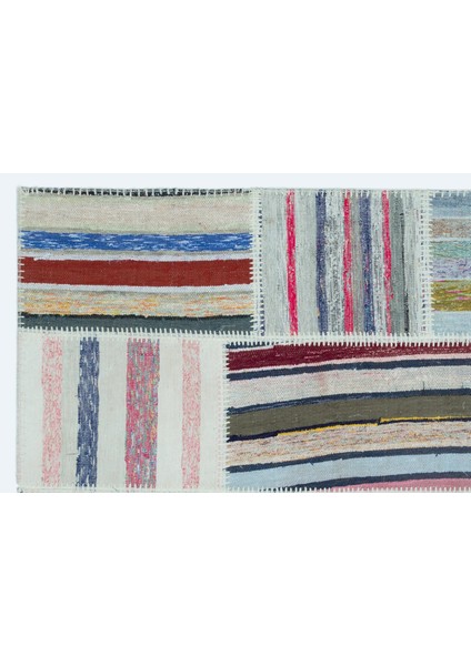 Teselya Bej Çizgili Etnik Modern Desenli Yün Hav Toz Vermez Leke Tutmayan Salon Yolluk Mutfak El Dokuma Halı fırsatları