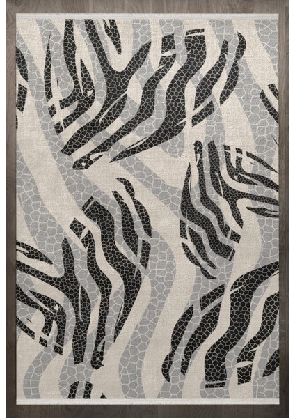 Modern Gri Pamuk Dikdörtgen Modern Desenli Pamuk Makinada Yıkanabilir Hav Toz Vermez Leke Tutmayan Kaymaz Taban Dijital Makine Baskı Salon Yolluk Mutfak Halı