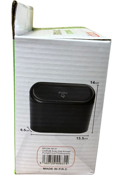 Mini Araç Çöp Kovası 15.5X14X6.5 cm BR294 46 31 modelleri