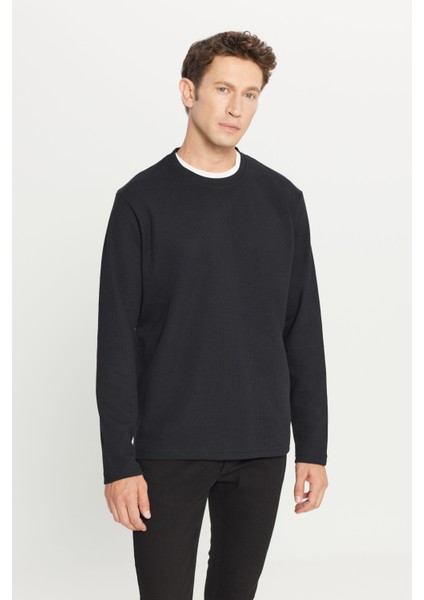Pamuklu Standart Fit Normal Kesim Bisiklet Yaka Sweatshirt