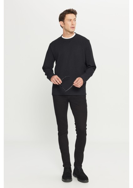 Pamuklu Standart Fit Normal Kesim Bisiklet Yaka Sweatshirt fiyatları