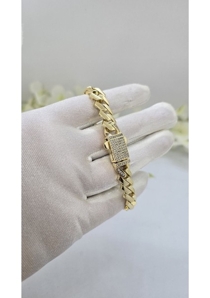 14 Ayar Altın Kaplama Yarı Taşlı 1.2 cm Gurmet Model Bileklik fırsatları