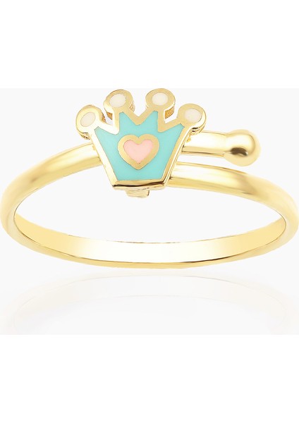 Mavi Mineli Taç Çocuk Yüzüğü