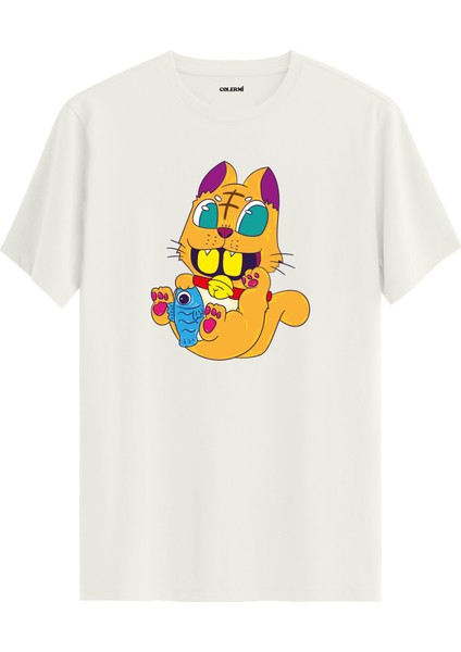 Çizgi Tarzı Tavşan Tasarım %100 Pamuk Tişört