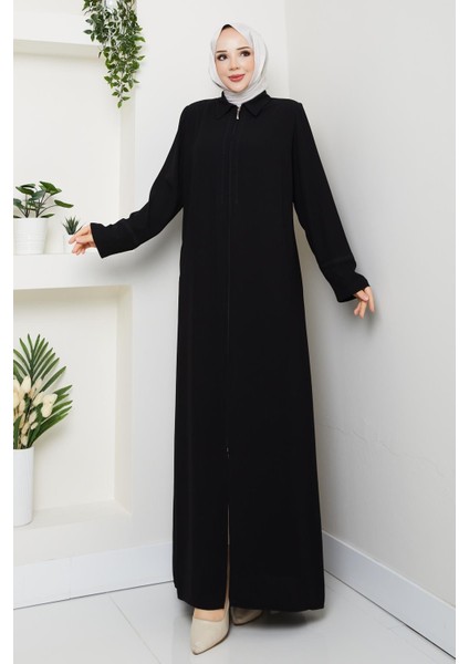 Büyük Beden Ferace Krep Kumaş Yazlık Ince Siyah 2501 fırsatları