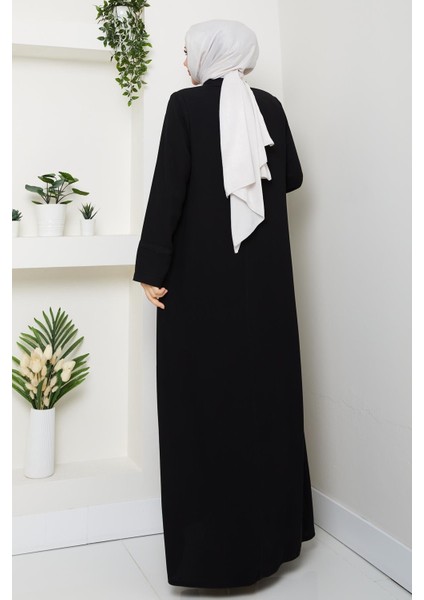 Büyük Beden Ferace Krep Kumaş Yazlık Ince Siyah 2501 indirimleri