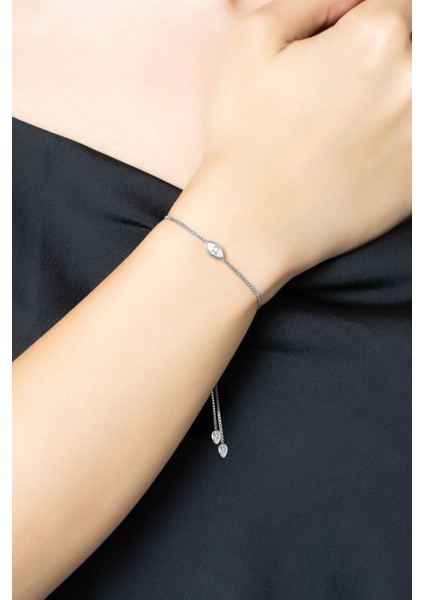 Vera 18 Ayar Beyaz Altın Kaplama Ayarlanabilir Gümüş Bileklik fiyatları