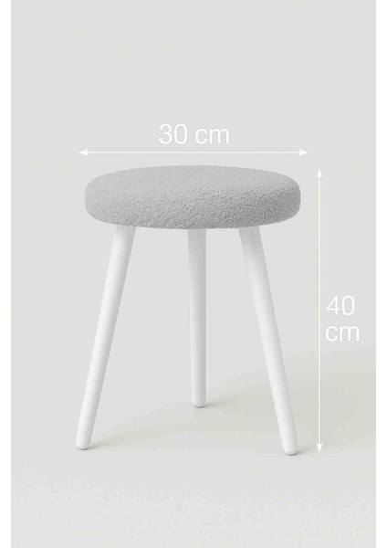 Gürgen Ahşap Retro Ayak Dekoratif Beyaz Pelüş Puf Tabure Bench Koltuk Sandalye fırsatları