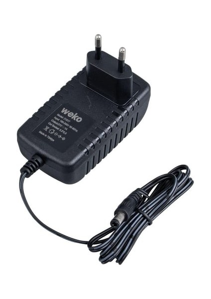21 Volt - 1 Amper 5.5*2.5 Uçlu Priz Tipi Adaptör, Kırmızı Yeşil Ledli, Şarjlı Matkap Adaptörü, Weko,