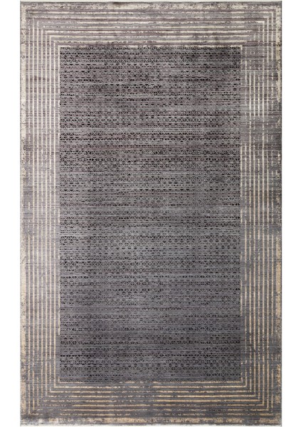 Seattle Klasik Antrasit Viskon Dikdörtgen Modern Desenli Akrilik Hav Vermeyen Leke Tutmayan Kolay Temizlenen Yumuşak Makine Salon Yolluk Mutfak Halı