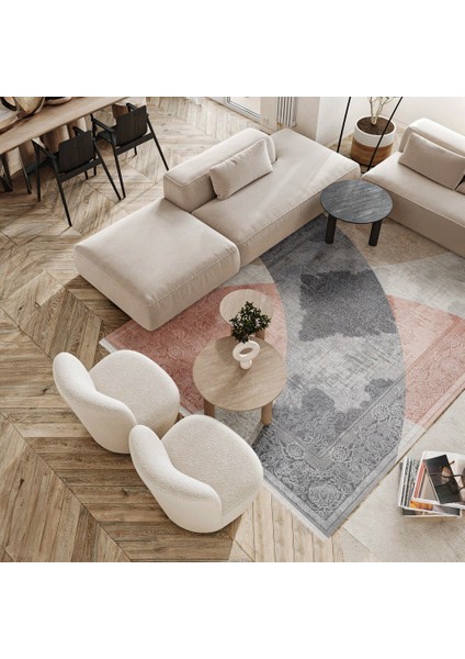 Modern Gri Pamuk Daire Modern Desenli Pamuk Makinada Yıkanabilir Hav Toz Vermez Leke Tutmayan Kaymaz Taban Dijital Makine Baskı Salon Yolluk Mutfak Halı fiyatları