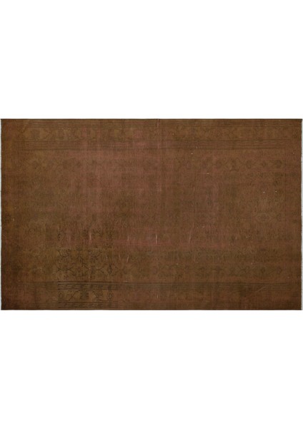 Kahverengi Eskitme Yün Modern Desenli Yün Hav Toz Vermez Leke Tutmayan Salon Yolluk Mutfak El Dokuma Halı