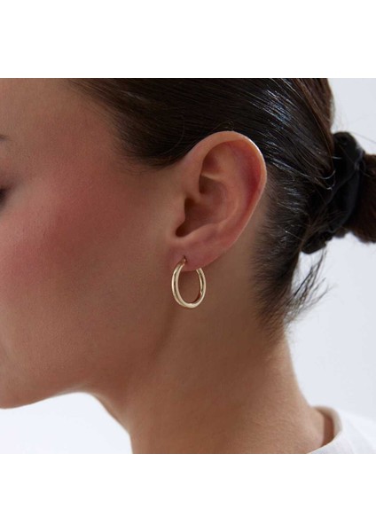 Medium 3mm Oval Boru Halka Küpe
