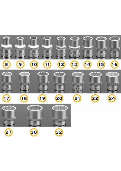 1/2 Yıldız Lokma Takımı 12 Köşeli (8-9-10-11-12-13-14-15-16-17-18-19-20-21-22-24-27-30-32 Mm) fiyatları