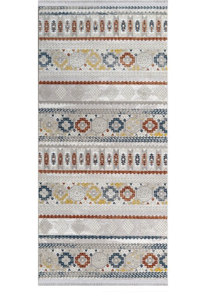 Tahlia Geometrik Gri Akrilik Dikdörtgen Modern Desenli Akrilik Hav Vermeyen Leke Tutmayan Kolay Temizlenen Yumuşak Makine Salon Yolluk Mutfak Halı