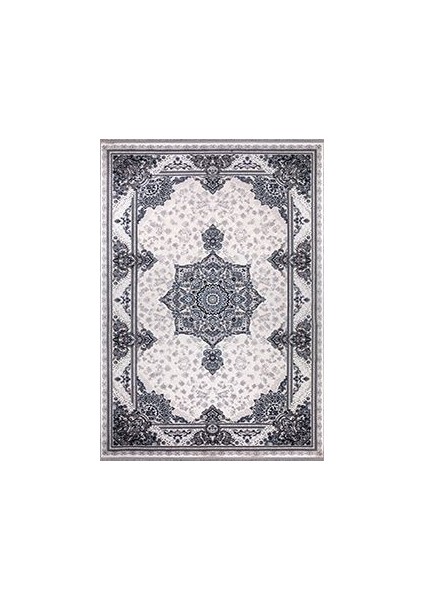 Abiding Lacivert Klasik Etnik Modern Desenli Hav Vermeyen Leke Tutmayan Kolay Temizlenen Yumuşak Makine Salon Yolluk Mutfak Halı