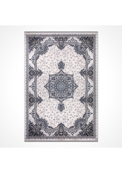 Abiding Lacivert Klasik Etnik Modern Desenli Hav Vermeyen Leke Tutmayan Kolay Temizlenen Yumuşak Makine Salon Yolluk Mutfak Halı fiyatları