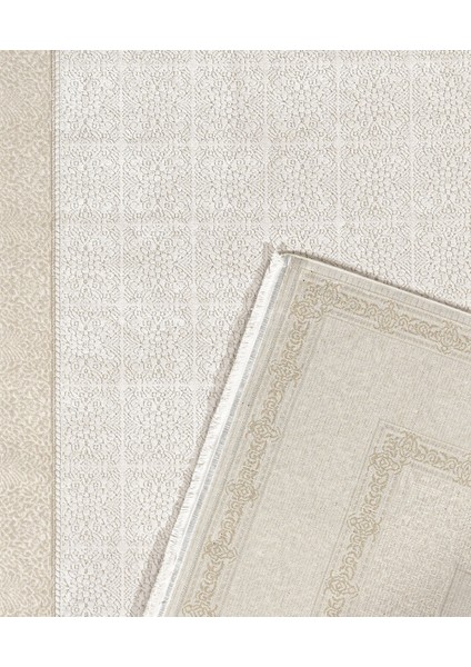 Pali Çerçeveli Krem Akrilik Dikdörtgen Modern Desenli Akrilik Hav Vermeyen Leke Tutmayan Kolay Temizlenen Yumuşak Makine Salon Yolluk Mutfak Halı modelleri