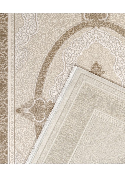 Shivpuri Klasik Krem Akrilik Dikdörtgen Modern Desenli Akrilik Hav Vermeyen Leke Tutmayan Kolay Temizlenen Yumuşak Makine Salon Yolluk Mutfak Halı fiyatları