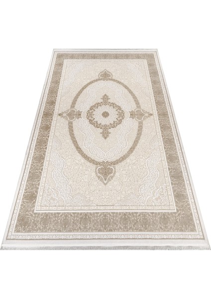 Shivpuri Klasik Krem Akrilik Dikdörtgen Modern Desenli Akrilik Hav Vermeyen Leke Tutmayan Kolay Temizlenen Yumuşak Makine Salon Yolluk Mutfak Halı fırsatları