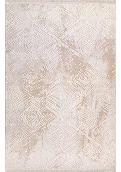 Port Fairy Modern Bej Pamuk Kare Modern Desenli Akrilik Hav Vermeyen Leke Tutmayan Kolay Temizlenen Yumuşak Makine Salon Yolluk Mutfak Halı fırsatları