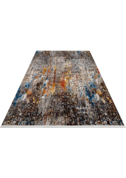 Collins Kahverengi Eskitme Etnik Modern Desenli Pamuk Hav Vermeyen Leke Tutmayan Kolay Temizlenen Yumuşak Makine Salon Yolluk Mutfak Halı fırsatları