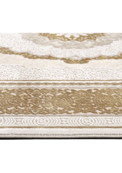 Tinsukia Çerçeveli Bej Akrilik Dikdörtgen Modern Desenli Akrilik Hav Vermeyen Leke Tutmayan Kolay Temizlenen Yumuşak Makine Salon Yolluk Mutfak Halı modelleri