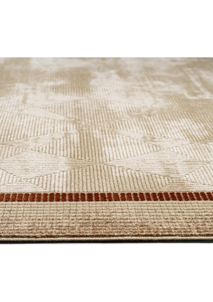 Ghazal Çerçeveli Bej Akrilik Dikdörtgen Modern Desenli Akrilik Hav Vermeyen Leke Tutmayan Kolay Temizlenen Yumuşak Makine Salon Yolluk Mutfak Halı fiyatları