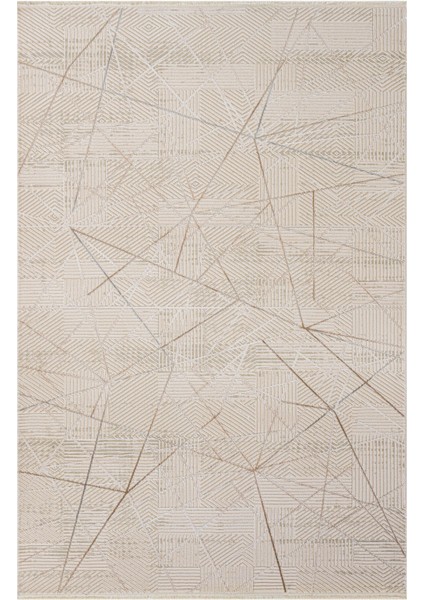 Lotta Geometrik Bej Pamuk Dikdörtgen Modern Desenli Akrilik Hav Vermeyen Leke Tutmayan Kolay Temizlenen Yumuşak Makine Salon Yolluk Mutfak Halı