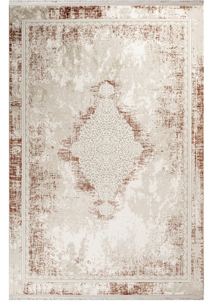 Shaima Klasik Bej Akrilik Dikdörtgen Modern Desenli Akrilik Hav Vermeyen Leke Tutmayan Kolay Temizlenen Yumuşak Makine Salon Yolluk Mutfak Halı