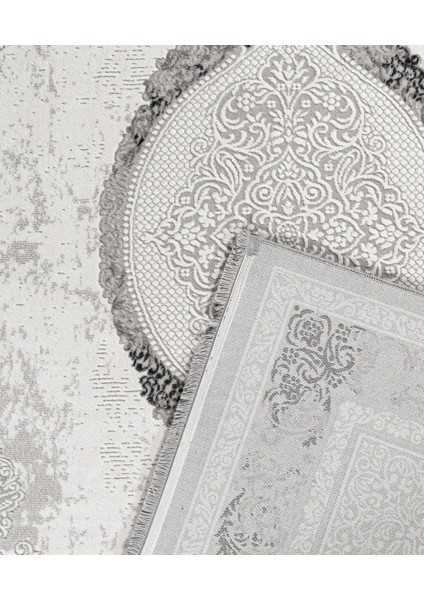 Mayar Çerçeveli Gri Akrilik Dikdörtgen Modern Desenli Akrilik Hav Vermeyen Leke Tutmayan Kolay Temizlenen Yumuşak Makine Salon Yolluk Mutfak Halı modelleri