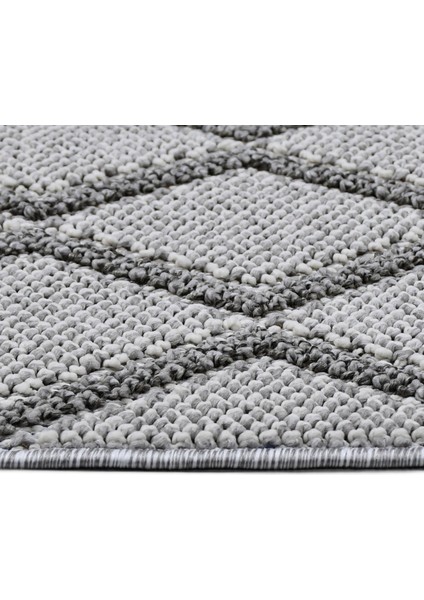 Ensley Gri Geometrik Etnik Modern Desenli Hav Vermeyen Leke Tutmayan Kolay Temizlenen Yumuşak Makine Salon Yolluk Mutfak Halı modelleri