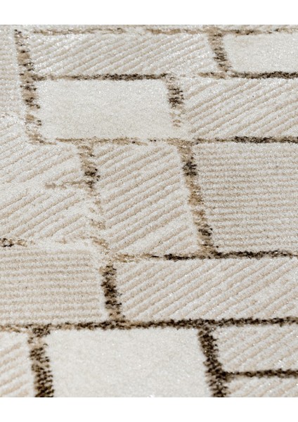 Selina Geometrik Bej Mikrofiber Dikdörtgen Modern Desenli Akrilik Hav Vermeyen Leke Tutmayan Kolay Temizlenen Yumuşak Makine Salon Yolluk Mutfak Halı fiyatları