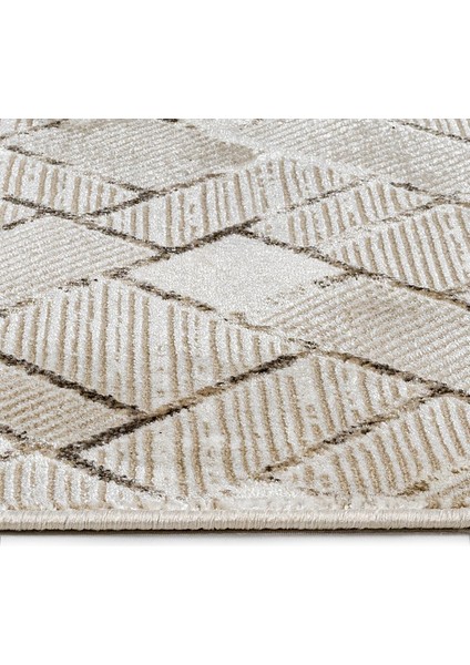 Selina Geometrik Bej Mikrofiber Dikdörtgen Modern Desenli Akrilik Hav Vermeyen Leke Tutmayan Kolay Temizlenen Yumuşak Makine Salon Yolluk Mutfak Halı fırsatları