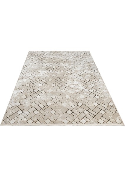 Selina Geometrik Bej Mikrofiber Dikdörtgen Modern Desenli Akrilik Hav Vermeyen Leke Tutmayan Kolay Temizlenen Yumuşak Makine Salon Yolluk Mutfak Halı indirimleri
